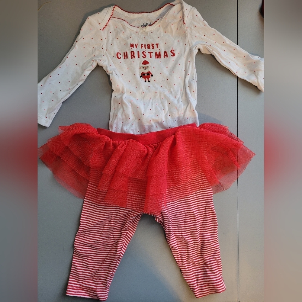 Carters Child of Mine 3-6m My first Christmas outfit